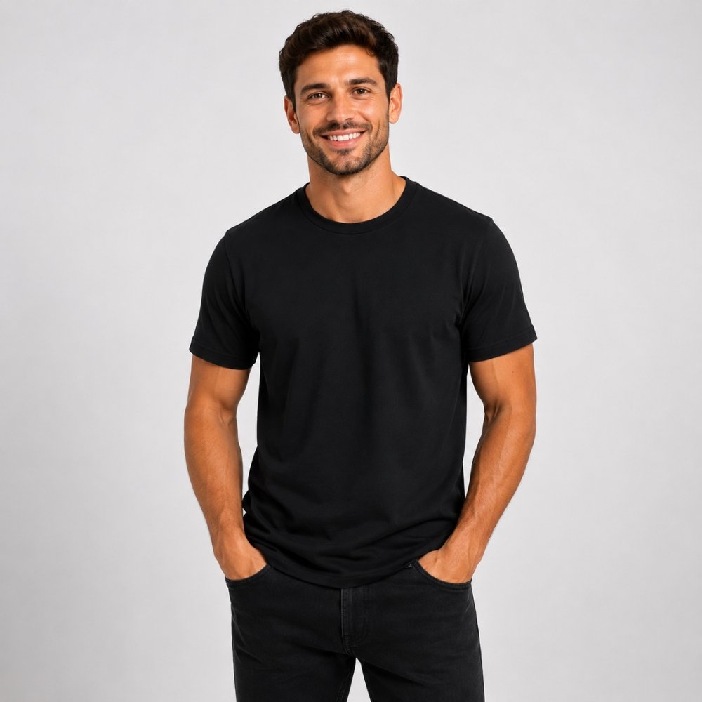 25 Black Plain T shirt - Image 1