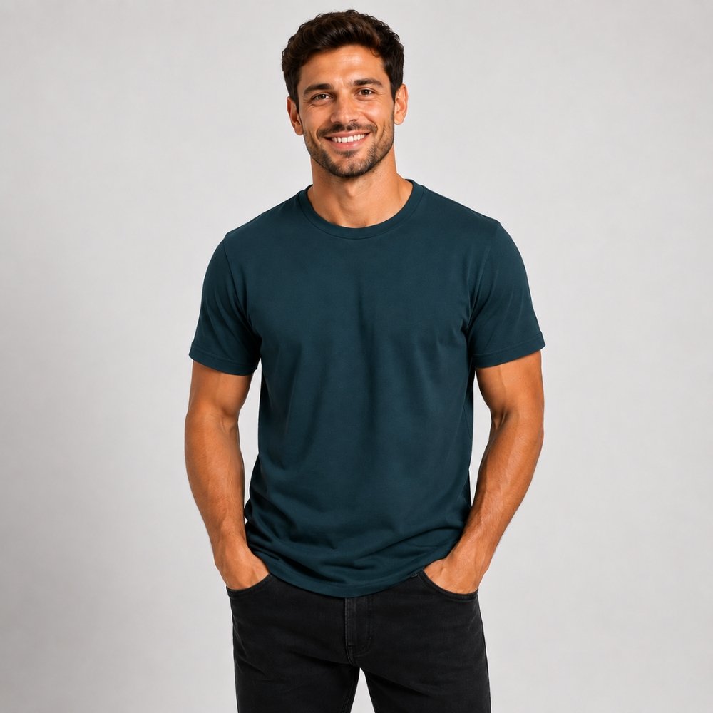 27 Bluish Gray Plain T shirt - Image 1